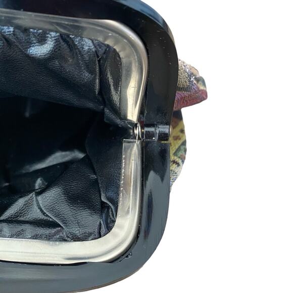 Vintage Mod Depositato Bobelin Tapestry Metallic Clutch Bag Purse Made In Italy - Picture 9 of 11